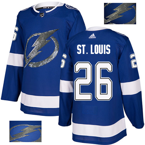 Adidas Lightning #26 Martin St. Louis Blue Home Authentic Fashion Gold Stitched NHL Jersey